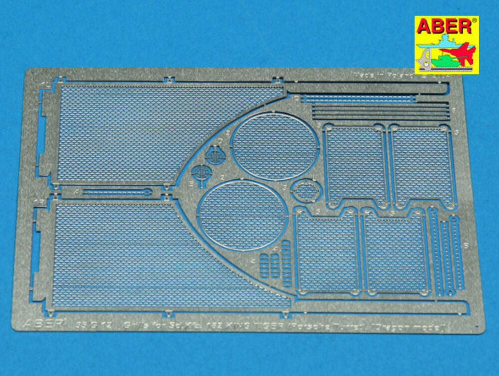 Grilles for Sd.Kfz.182 King Tiger (Porshe turret)