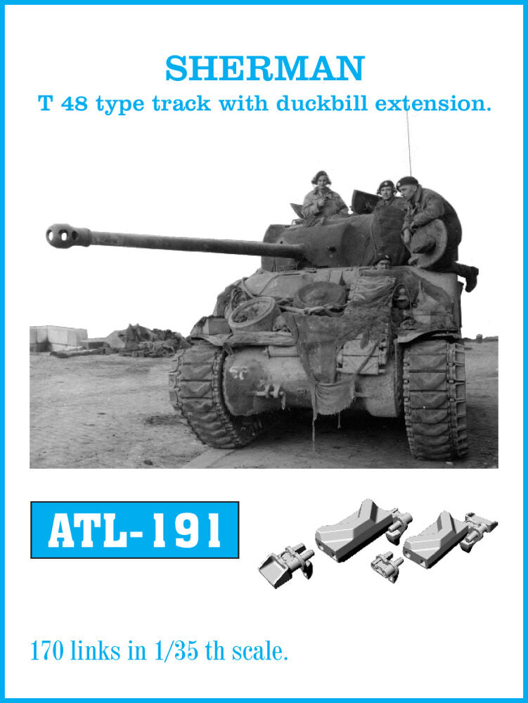 Tracks for SHERMAN T-48 type track with duckbill extension.