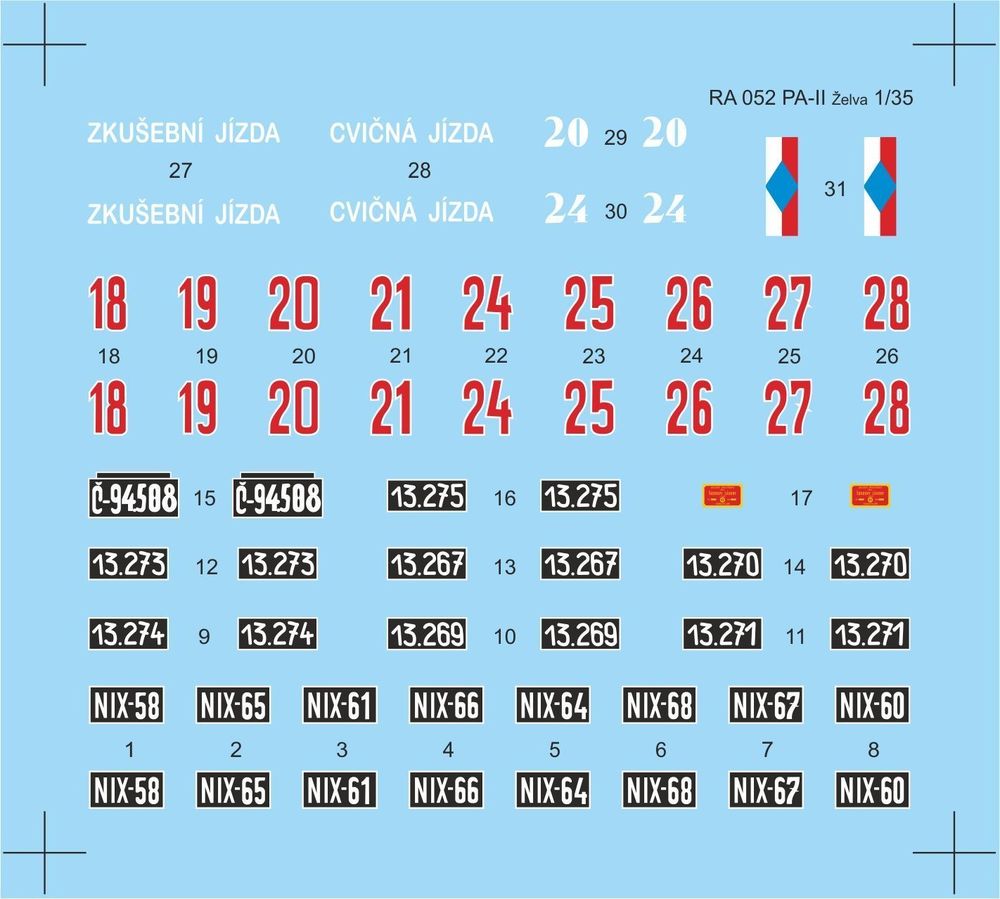 Skoda PA-II Turtle-Decal sheet