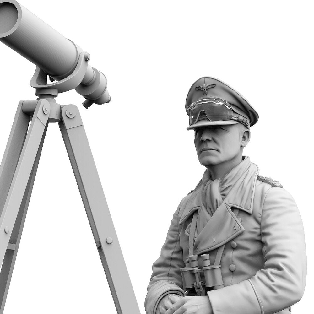 Erwin Rommel with tripod telescope