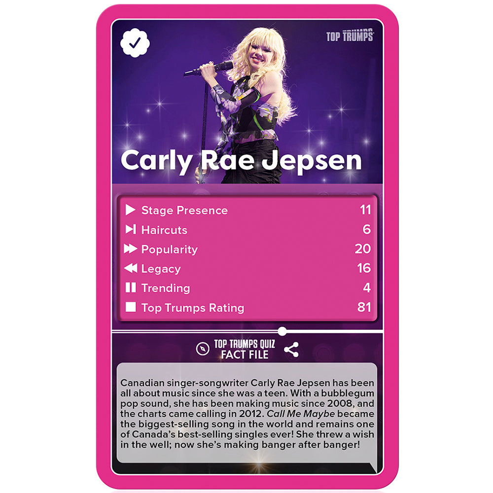 Winning Moves Popstars - Top Trumps Board Game
