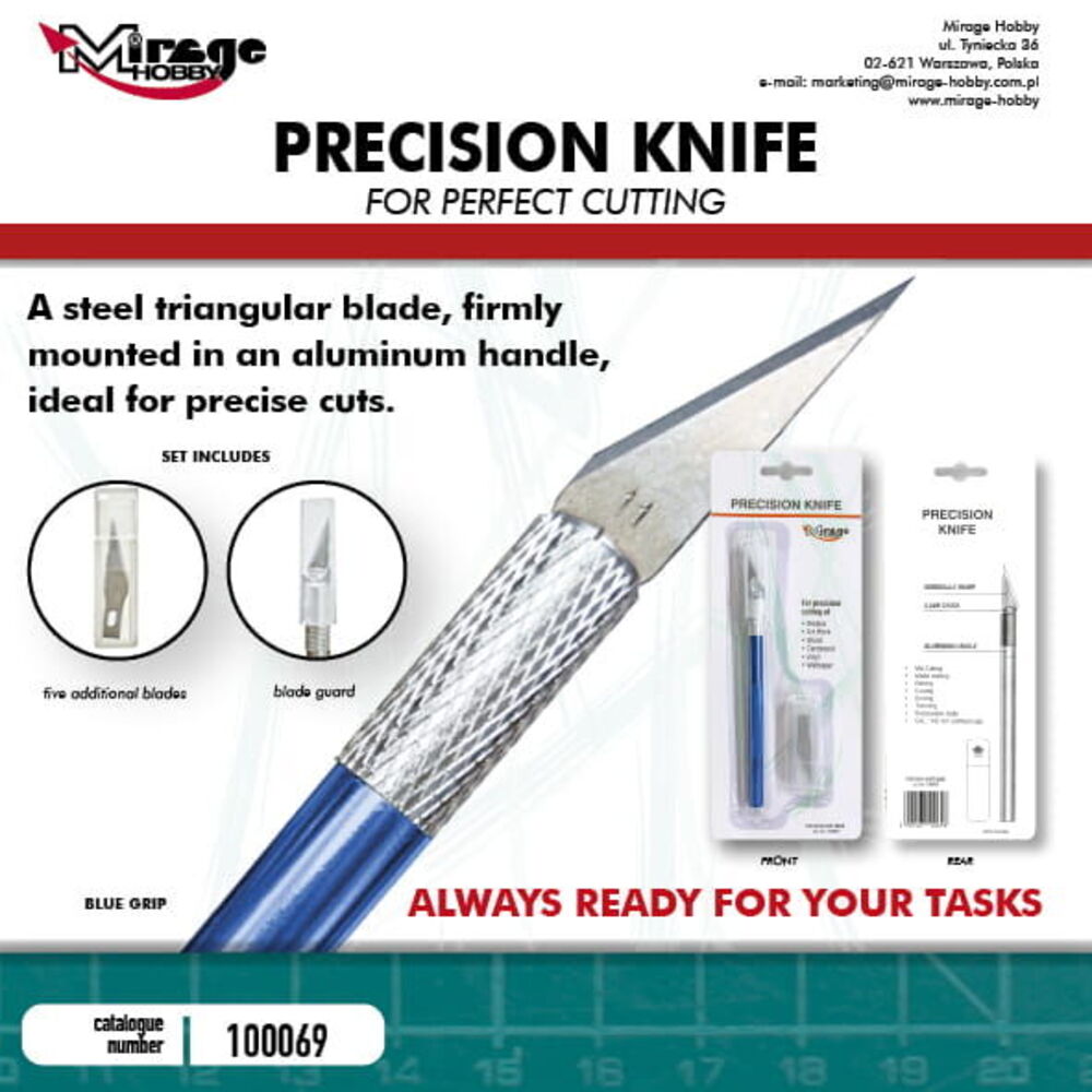 MIRAGE Precision Knife + 5 blades (BLUE)