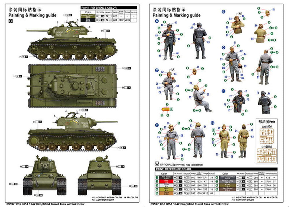 KV-1 1942 Simplified Turret Tank w/Tank Crew