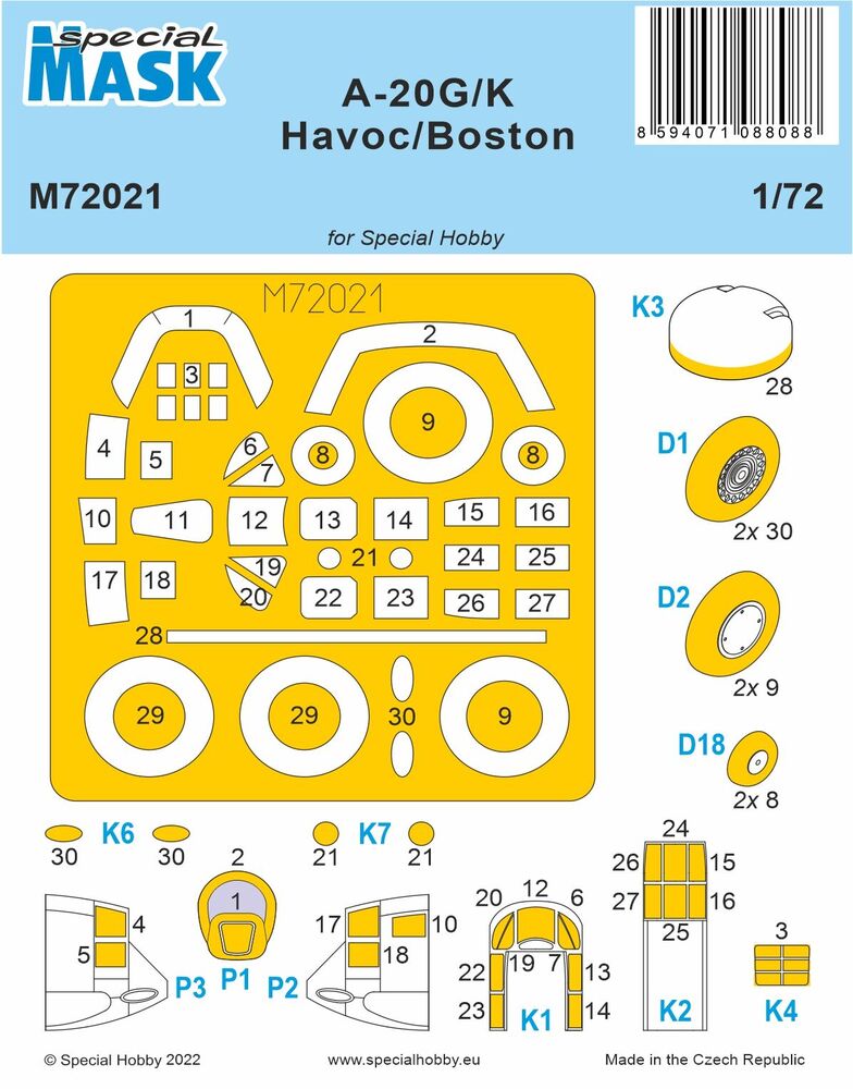 A-20G/K Havoc/Boston MASK 1/72