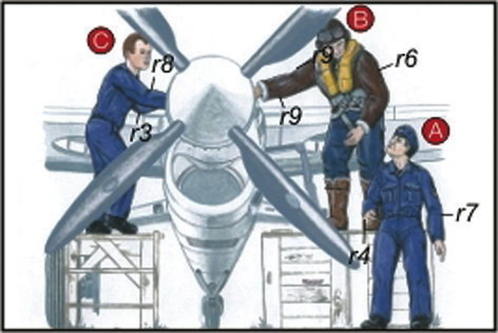 Royal Navy Piloten und Mechaniker