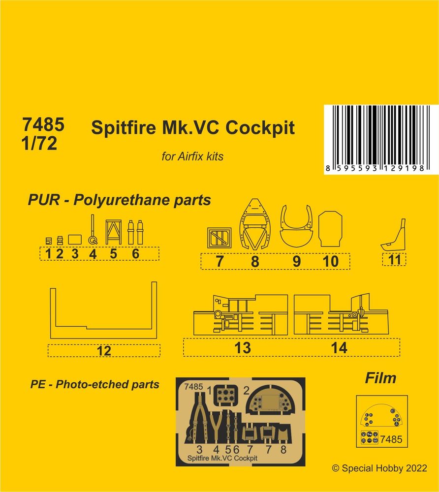 Spitfire Mk.VC Cockpit / for Airfix kit