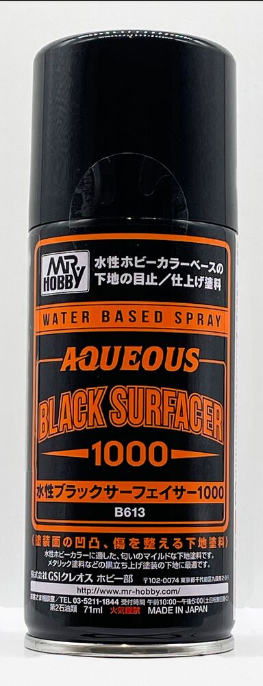 Mr Hobby -Gunze Aqueous Black Surfacer 1000 Spray (170 ml)