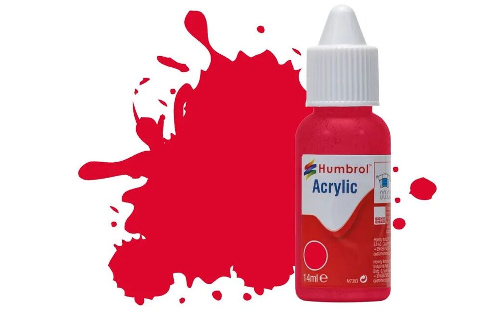 HUMBROL ACRYLIC DROPPER BOTTLE 14ML No.238 Red Arrow Gloss