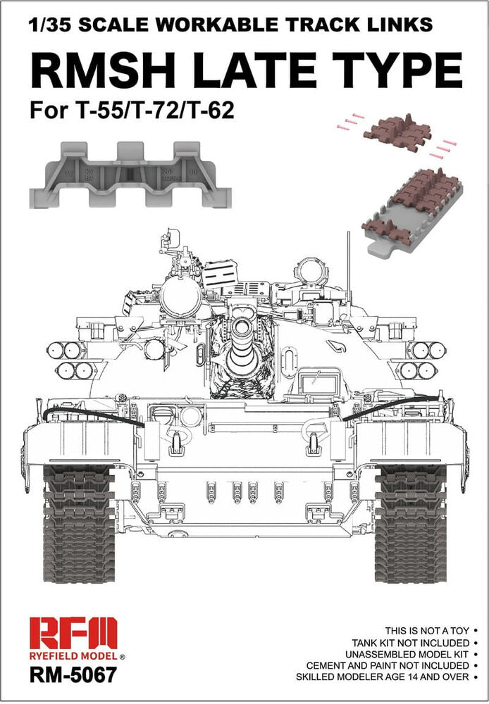 1/35 Scale Workable Track Links RMSH Late Type For T-55/72/62