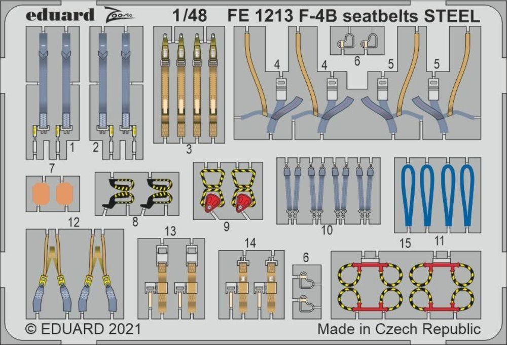 F-4B seatbelts STEEL 1/48 for TAMIYA