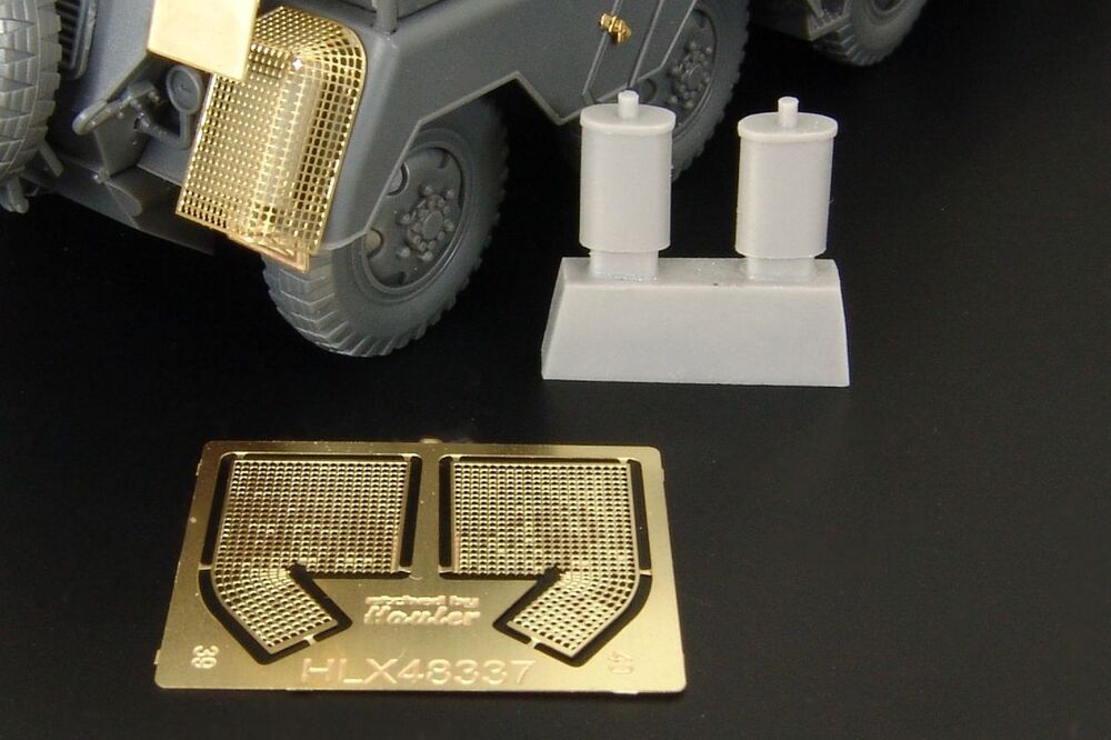 Sd Kfz 232 exhaust shroud mesh and silencer