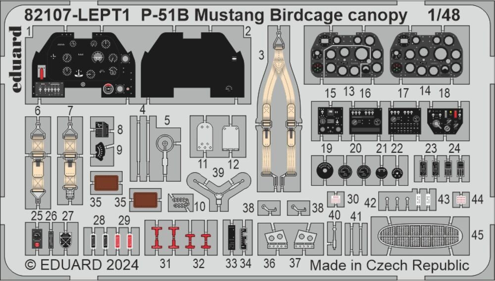 P-51B Mustang Birdcage canopy 1/48 EDUARD-PROFIPACK