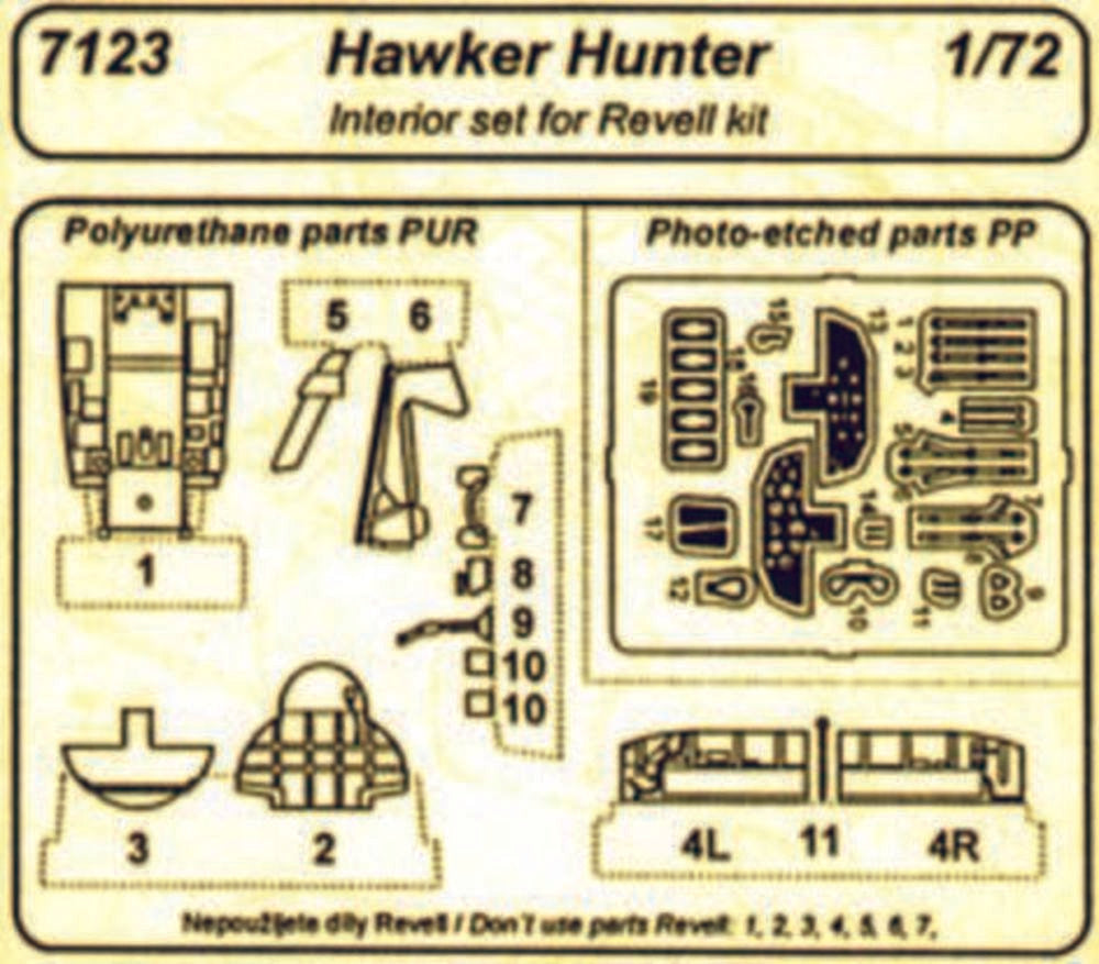 Hawker��Hunter��Interior Set f��r Revell-Bausatz