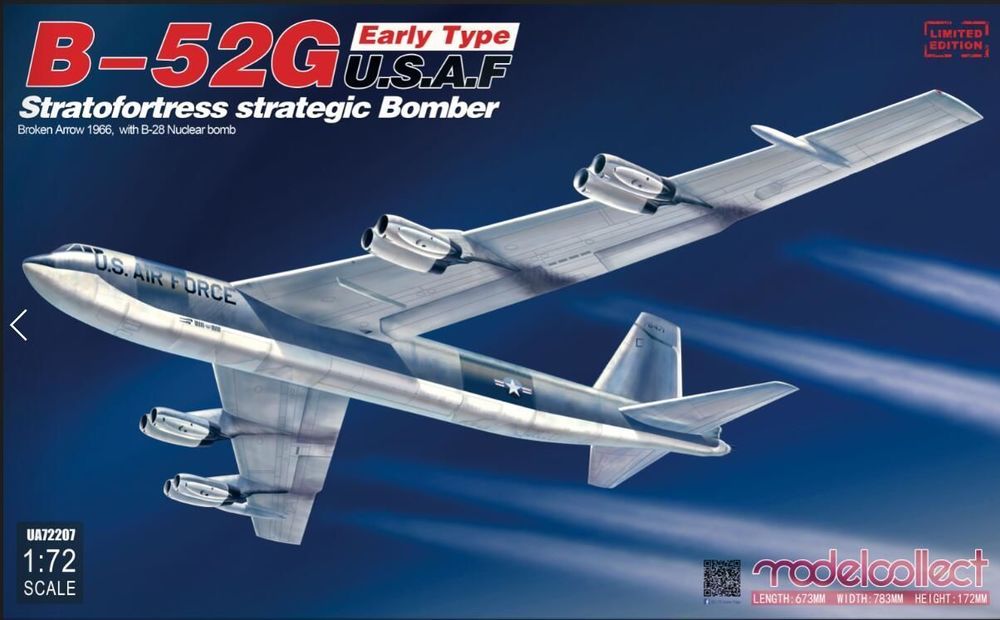 B-52G early type U.S.A.F stratofortress strategic bomber Broken Arrow1966 w.B-28