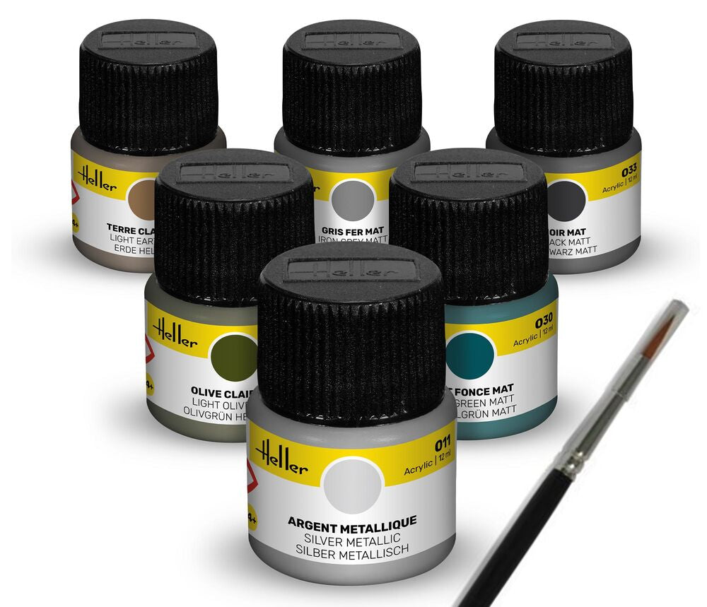 Colour Set Military Acrylic 6 x 12 ml + Brush