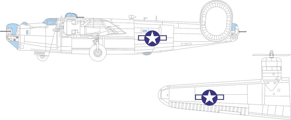 B-24J US national insignia  HOBBY BOSS