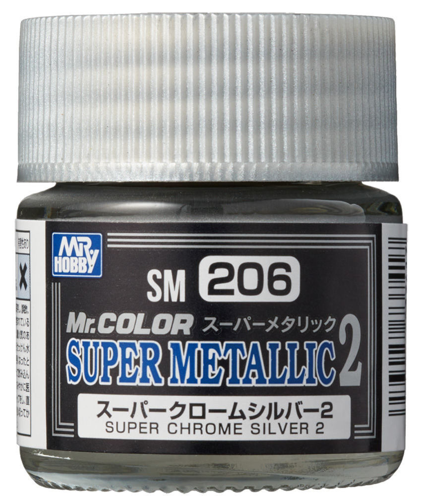 Mr Hobby -Gunze Mr. Color Super Metallic Colors II(10 ml)Super Chrome Silver II