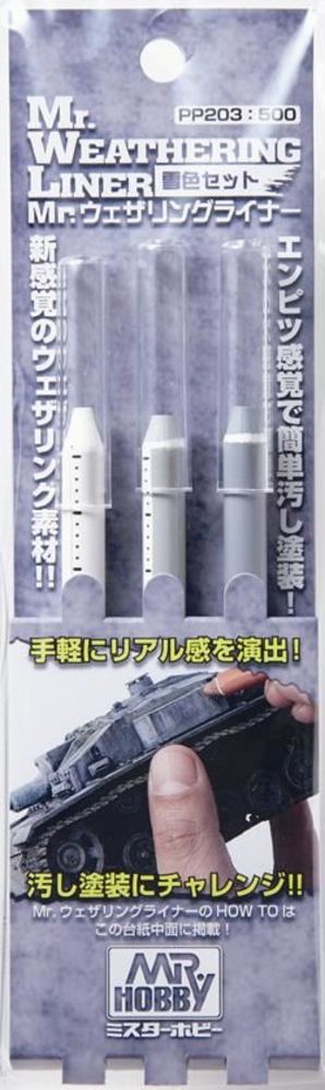 Mr Hobby -Gunze Mr. Weathering Liner SNOW Color Set