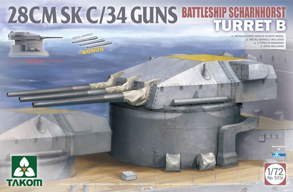 BATTLESHIP SCHARNHORST Tur. B 28CMSK C/34GUNS