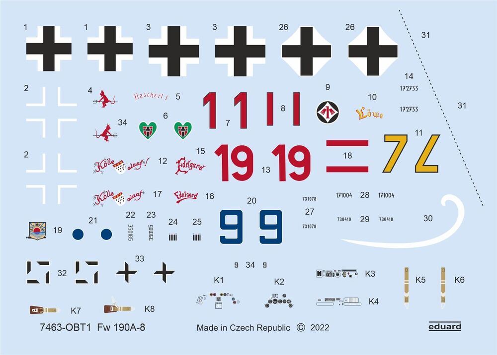 Fw 190A-8 standard wings 1/72