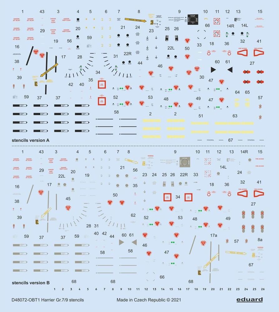 Harrier Gr.7/9 stencils 1/48 for REVELL/HASEGAWA