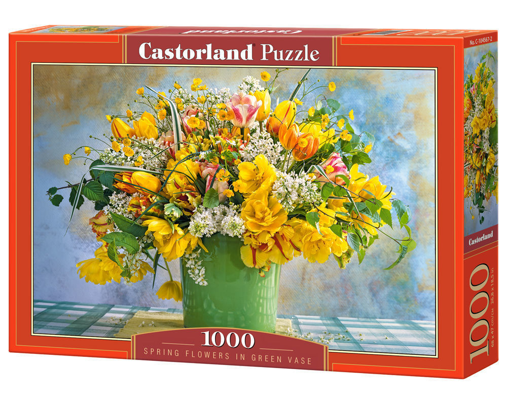 Spring Flowers in Green Vase, Puzzle 1000 Teile