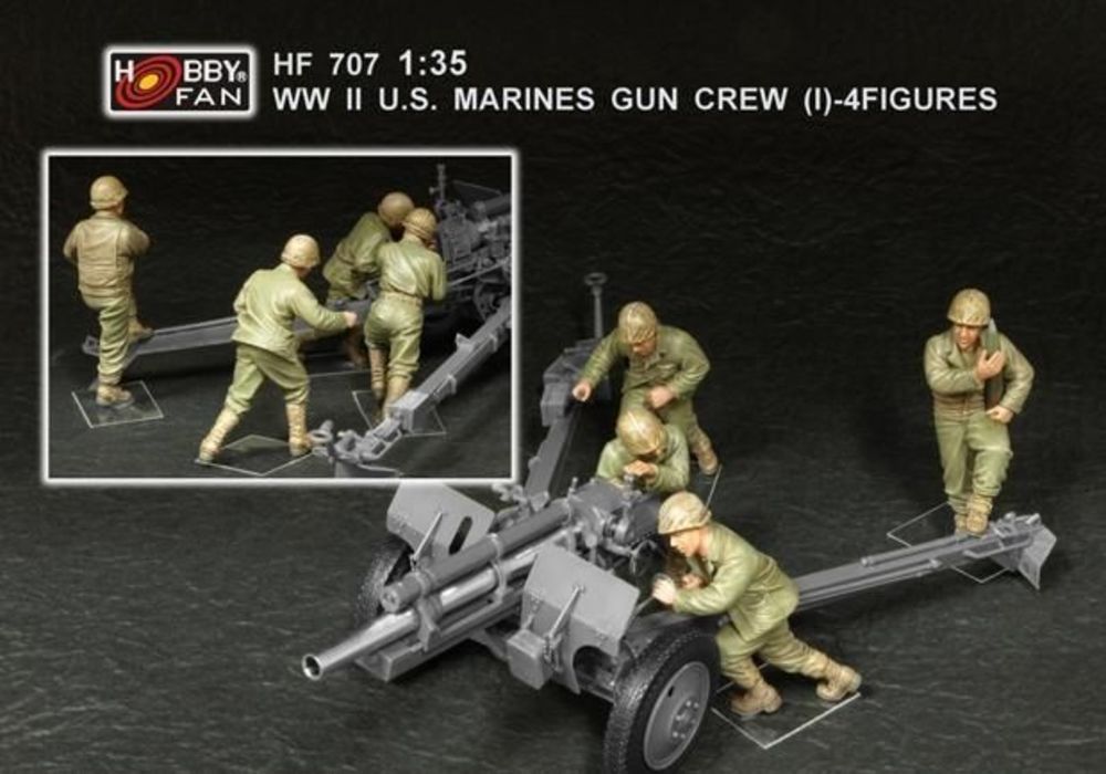 WWII U.S. Marines gun crew(set 1 4 fig.)