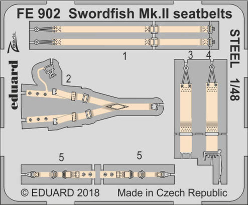 Swordfish Mk.II seatbelts STEEL f.Tamiya