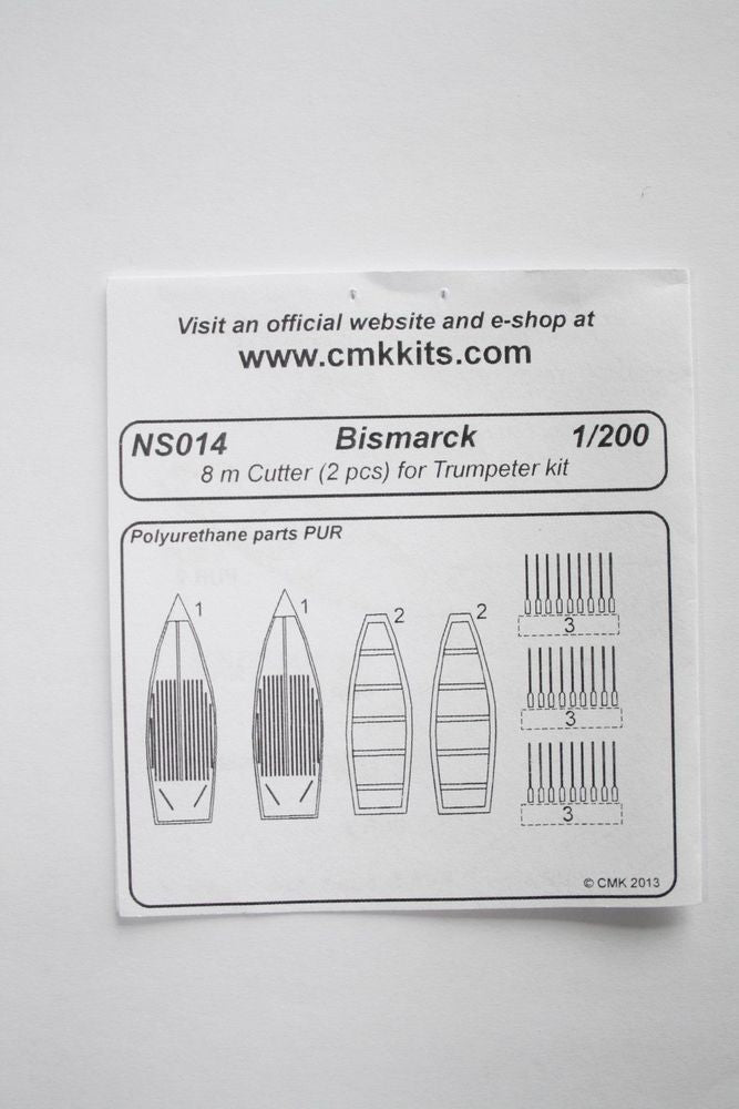 Bismarck 8 m Cutter 2pcs.f.TRU 1/200