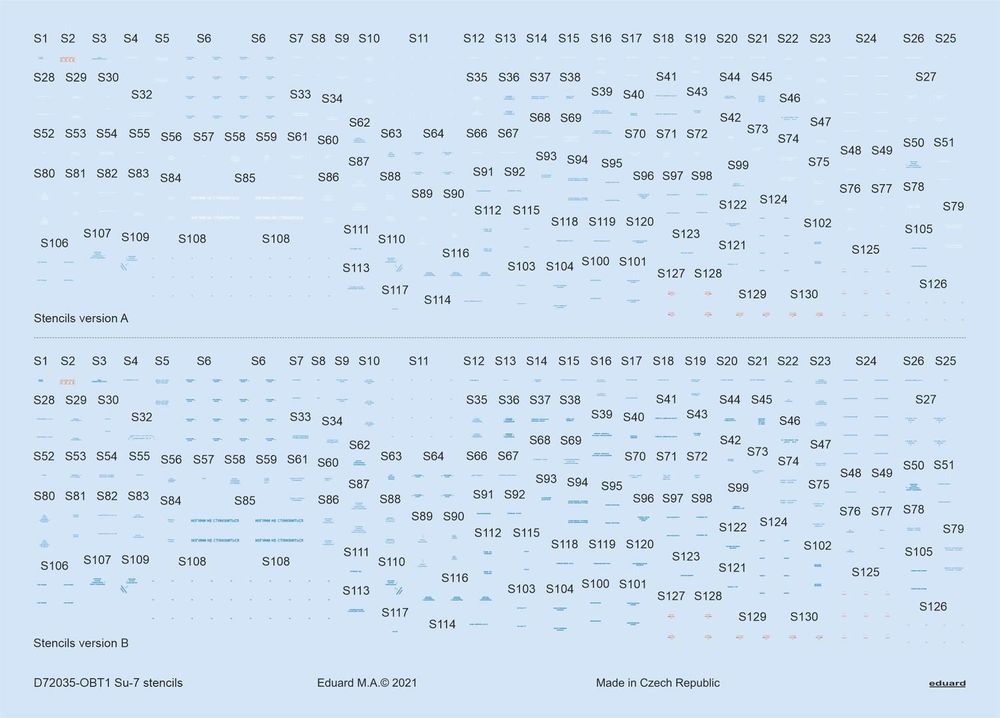 Su-7 stencils 1/72 for MODELSVIT