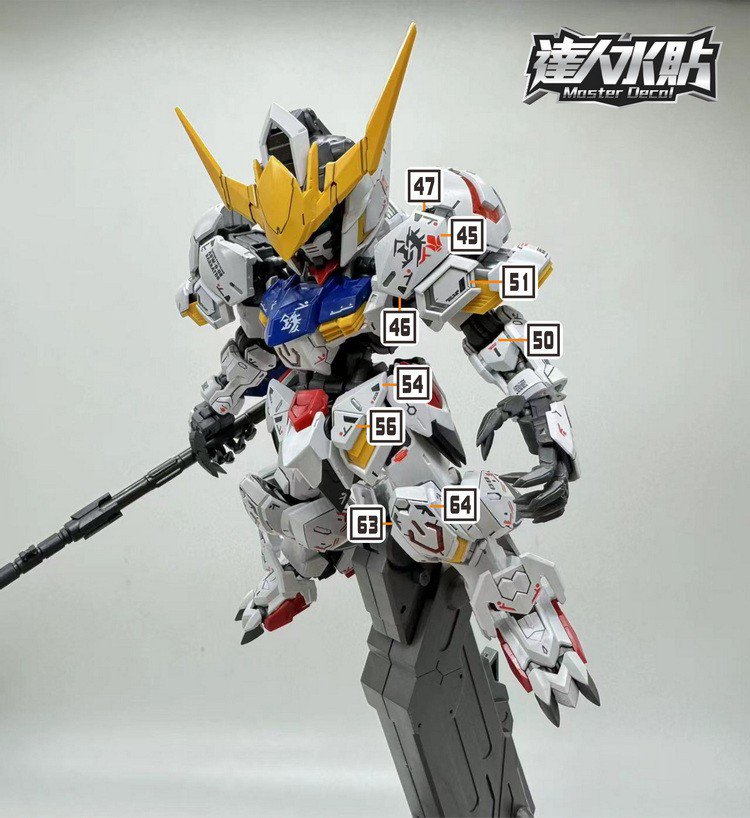 D.L Model Decal - M001 - MGSD Barbatos fluorescent decals