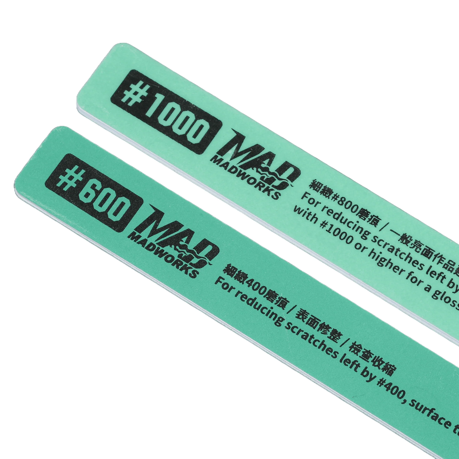 MadWorks Dual-Grit Firm Sanding Sponge Stick 1pc 400/600; 1pc 800/1000