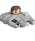 Star Wars Bitty POP! Rides Vinyl Figure Display Han Solo w/Millenium Falcon 2,5 cm