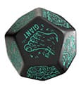Viridian Jumbo Dice Monster Generator Die D12 Black