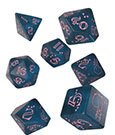 Sparkling Llama Dice Set Glittering dark Blue & Pink (7)