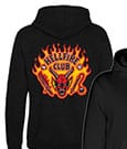Stranger Things Hooded Sweater Hellfire Club Flames Size S