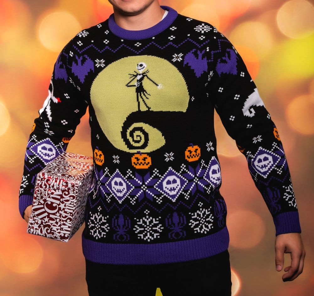 Nightmare Before Christmas Christmas Sweater 8-bit Size S