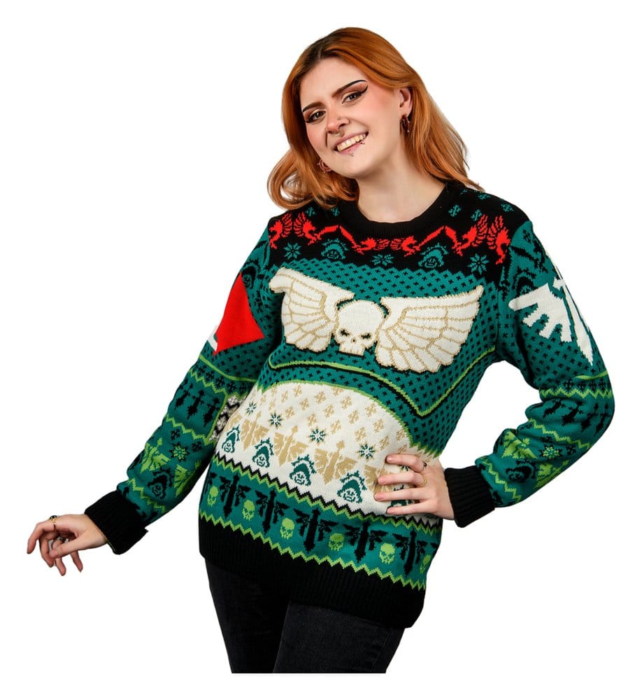 Warhammer 40,000 Christmas Sweater Dark Angels Size L