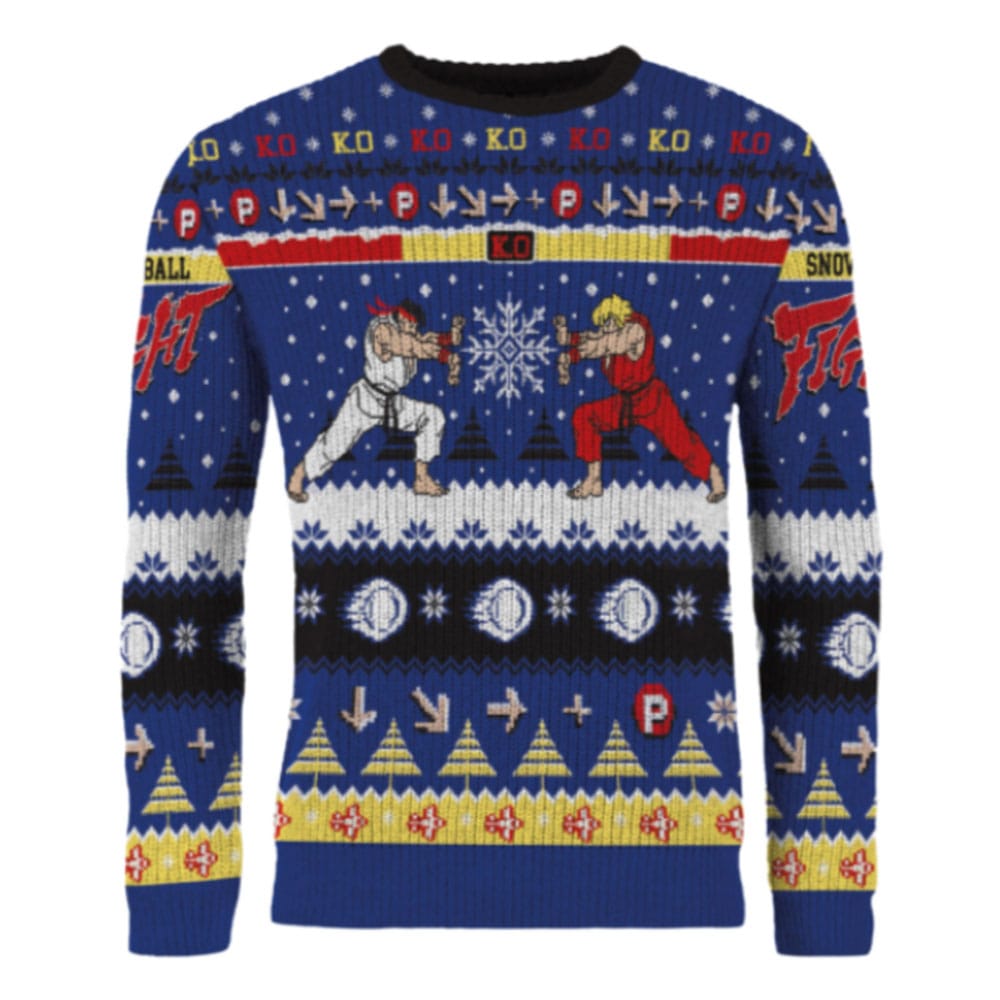 Street Fighter Christmas Sweater Ryu & Ken Size S