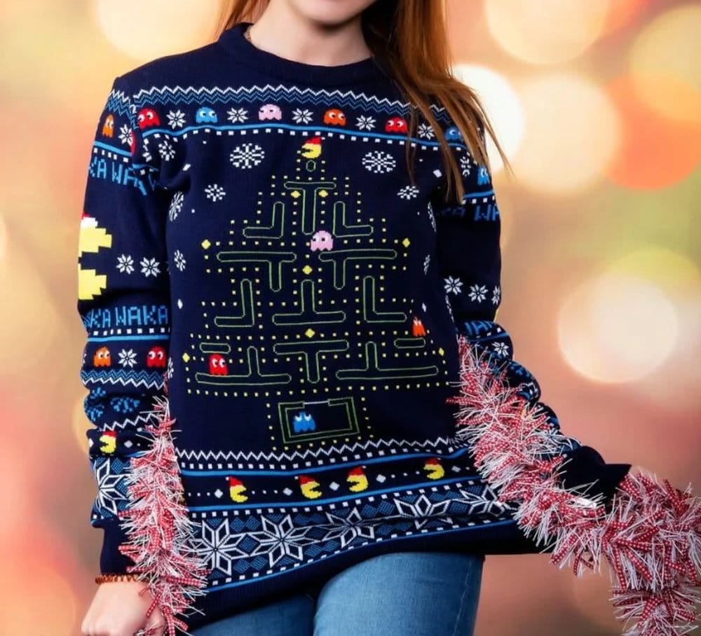 Pac-Man Christmas Sweater Size L
