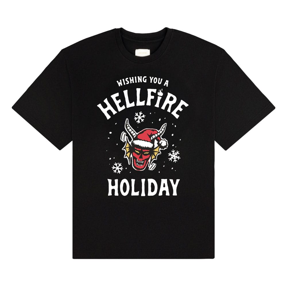 Stranger Things T-Shirt Wishing You A Hellfire Holiday Size S