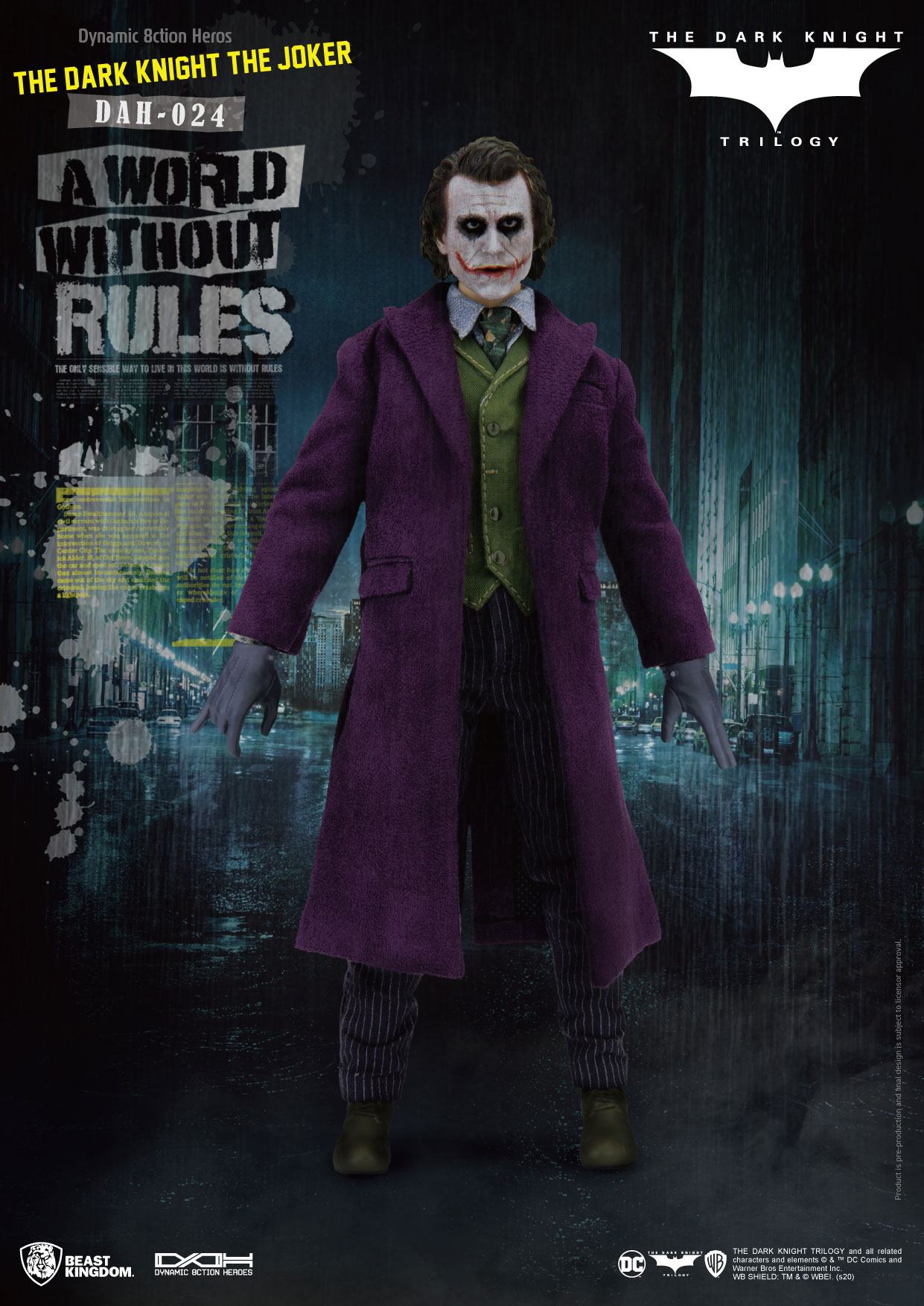 Batman The Dark Knight Dynamic 8ction Heroes Action Figure 1/9 The Joker 21 cm