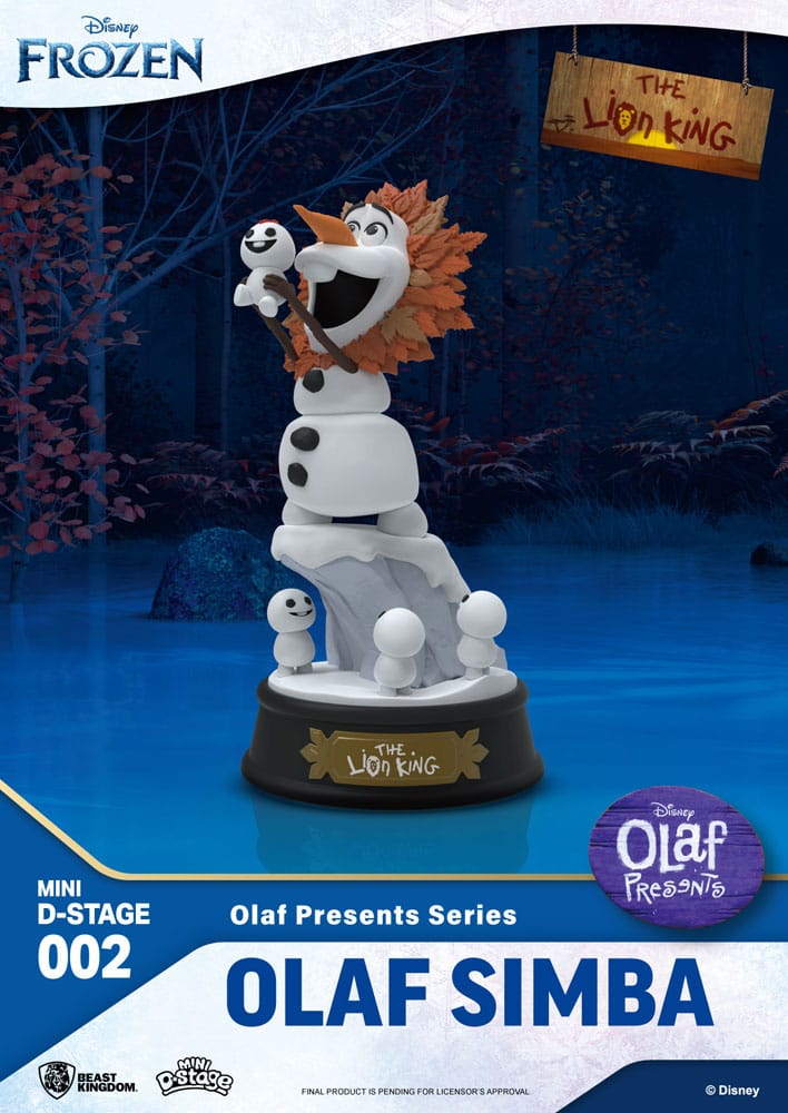 Frozen Mini Diorama Stage PVC Statue Olaf Presents Olaf Simba 12 cm