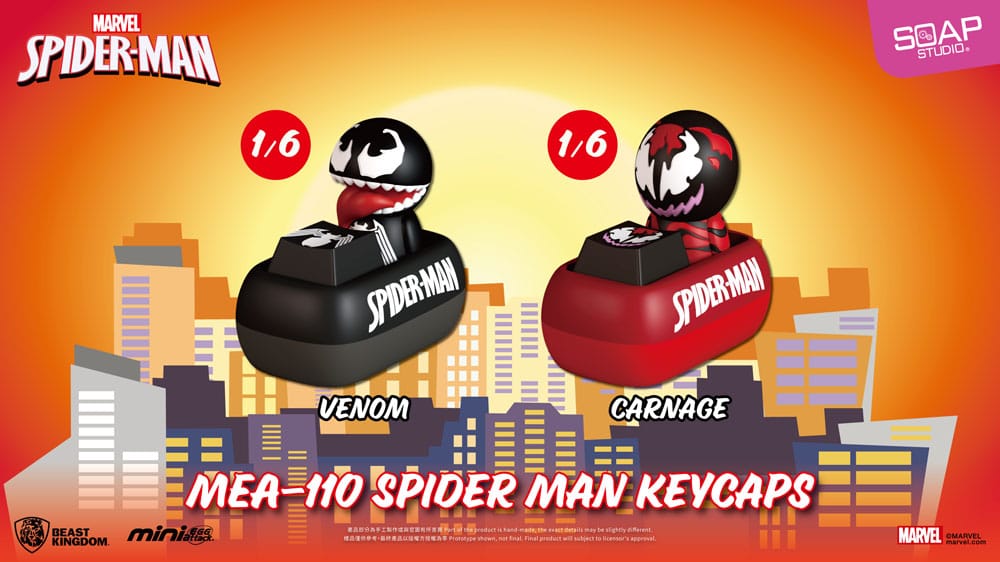 Spider Man Mini Egg Attack Blind Box Figures keycaps 5 cm Assortment (6)