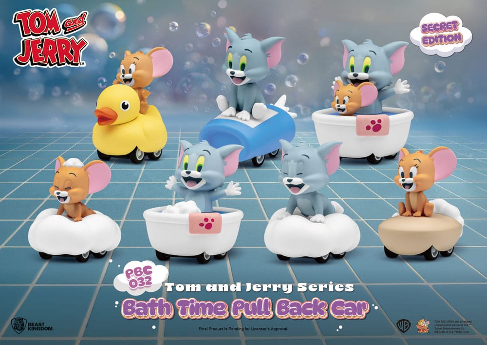 Tom & Jerry Pull Back Cars Bath Time Blind Box 6-Pack