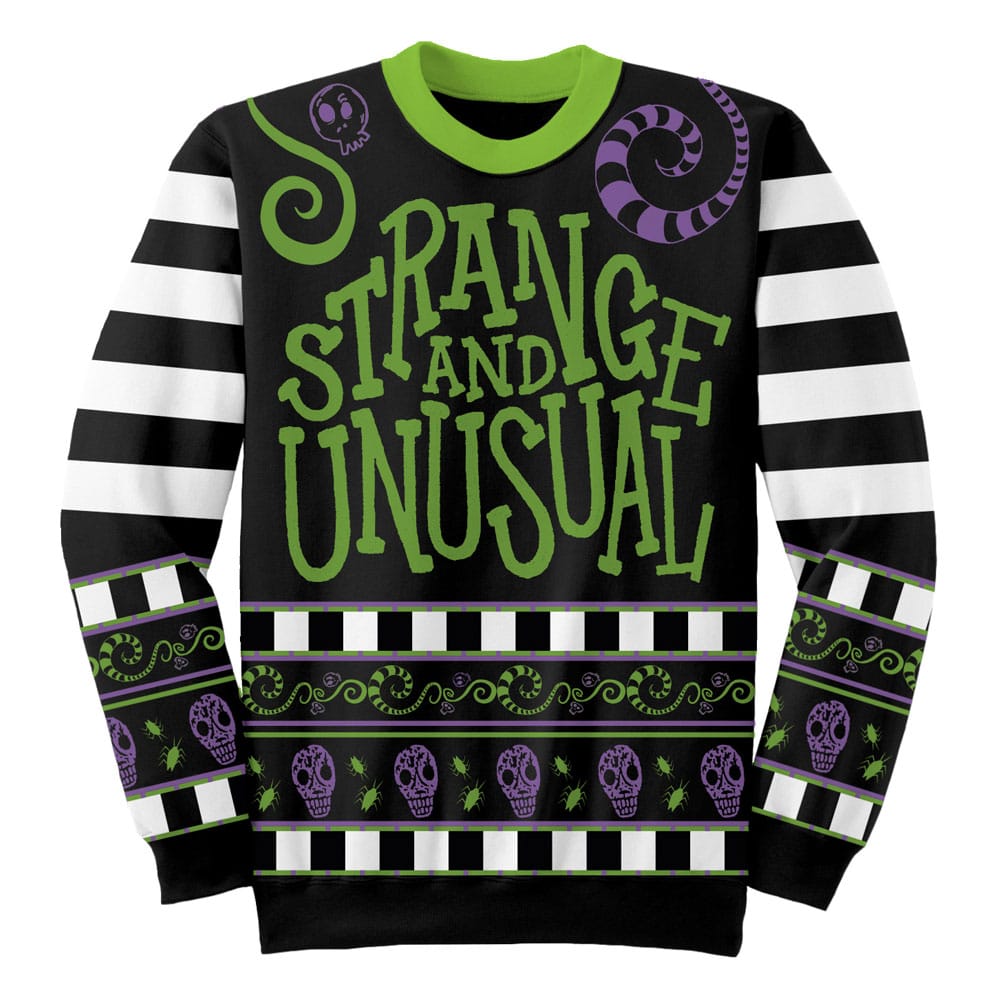 Beetlejuice Sweatshirt Christmas Jumper Showtime Strange and Unusual Size M