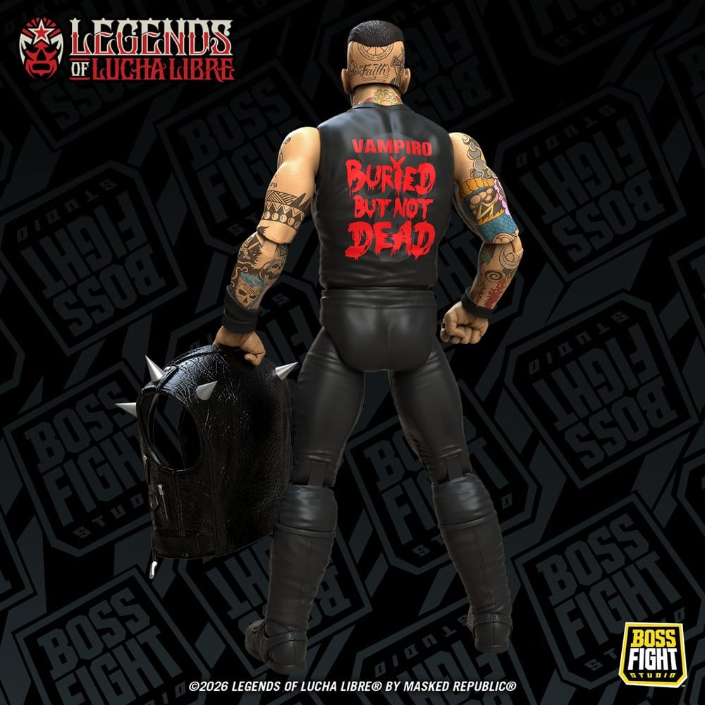 Legends of Lucha Libre Fanaticos Action Figure Vampiro Coffin Box Resurrected 15 cm