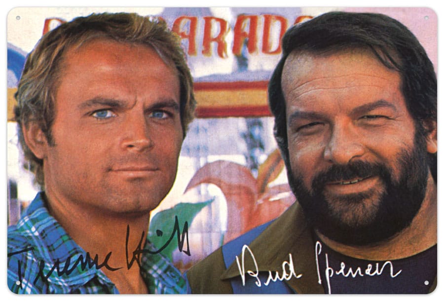 Bud Spencer & Terence Hill Tin Sign Autogramm 20 x 30 cm