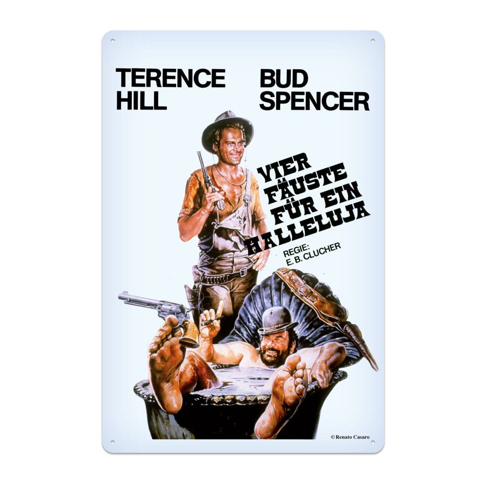 Bud Spencer & Terence Hill Tin Sign Vier Fäuste für ein Halleluja 20 x 30 cm