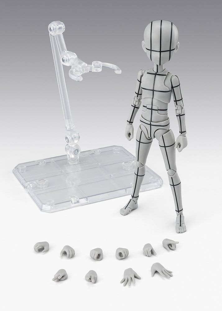 S.H.Figuarts Action Figure Body-Kun -Ken Sugimori- Edition -Wireframe- (Gray Color Ver.) 13 cm